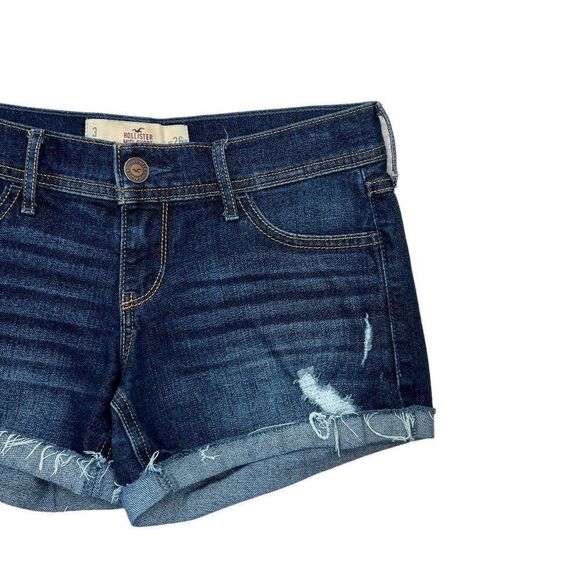 Hollister‎ Women's Dark Wash Denim Midi Shorts - Picture 3 of 11